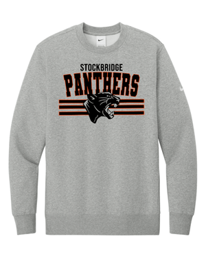 Custom Printed Apparel | Unisex Nike Crewneck Sweatshirt | Stockbridge Panthers - Stockbridge - 19879