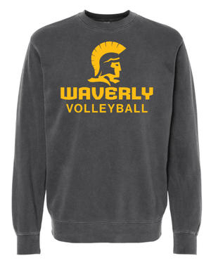 Custom Printed Apparel | Unisex Pigment Dyed Crewneck Sweatshirt | Waverly High School Volleyball - 19526 Wavery HS Volleyball