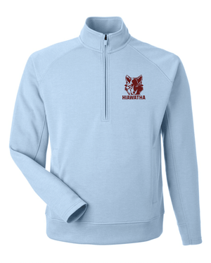 Custom Printed Apparel | Unisex/Men's Custom 1/4 Zip - Light Blue Soft Stretch | Hiawatha Elementary - Hiawatha - 19349