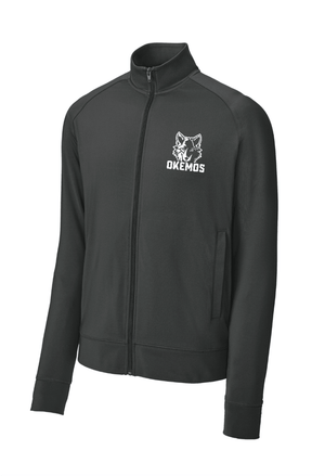 Custom Printed Apparel | Unisex/Men's Custom Full Zip Jacket - Dark Grey Performance Stretch | Hiawatha Elementary - Hiawatha - 19478