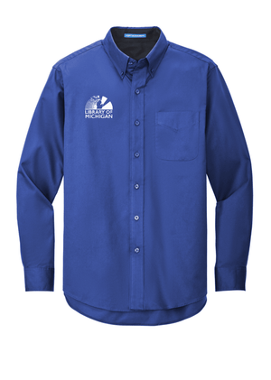 Custom Printed Apparel | Unisex/Men's Custom Long Sleeve Button Up Shirt | Library of Michigan - Library of MI - 19463