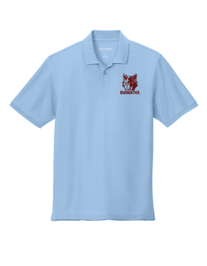 Custom Printed Apparel | Unisex/Men's Custom Polo - Light Blue Pique | Hiawatha Elementary - Hiawatha - 19478