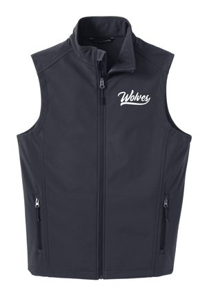 Custom Printed Apparel | Unisex/Men's Custom Vest - Dark Grey Soft Shell | Kinawa Middle School - Kinawa - 19332