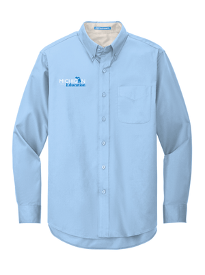 Custom Printed Apparel | Unisex/Men's Long Sleeve Button Up Easy Care Shirt | Michigan Department of Education - MI Dept of Ed - 19257