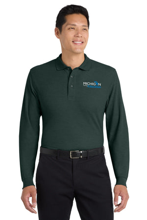Michigan Department of Education Polo Dark Green front view