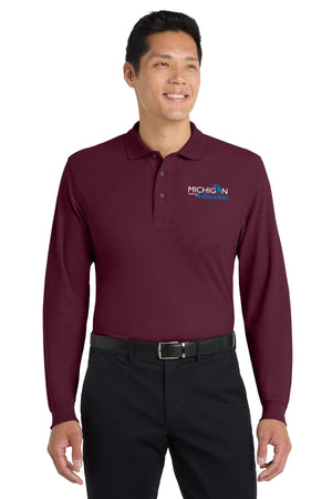 Michigan Department of Education Polo Burgundy front view