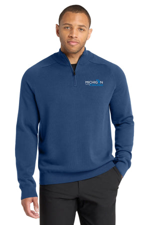 Michigan Department of Education Quarter Zip Insignia Blue front view