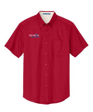 Custom Printed Apparel | Unisex/Men's Short Sleeve Button Up Easy Care Shirt | Michigan Department of Education - MI Dept of Ed - 19257