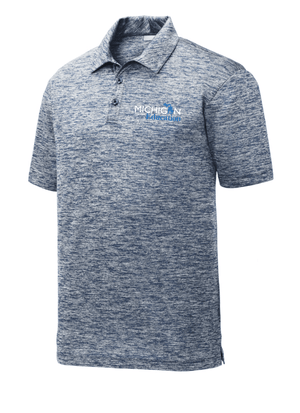 Custom Printed Apparel | Unisex/Men's Short Sleeve Heather Performance Polo | Michigan Department of Education - MI Dept of Ed - 19257