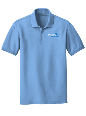 Custom Printed Apparel | Unisex/Men's Short Sleeve Pique Polo | Michigan Department of Education - MI Dept of Ed - 19257