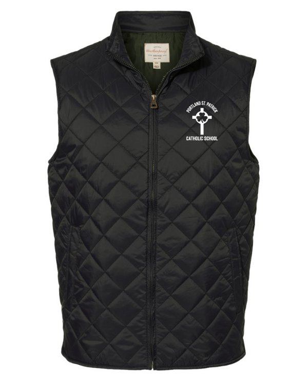 St. Patrick Winter Spirit Wear - Men's Vintage Diamond Quilted Vest