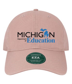 Custom Printed Apparel | Unstructured Twill Hat - Dusty Rose | Michigan Department of Education - MI Dept of Ed - 19257