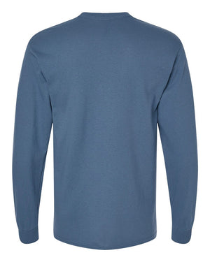 Okemos Woof Pack Long Sleeve Indigo Blue back view