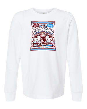 Cornell "Corn Chip" T-Shirts Long Sleeve White front view