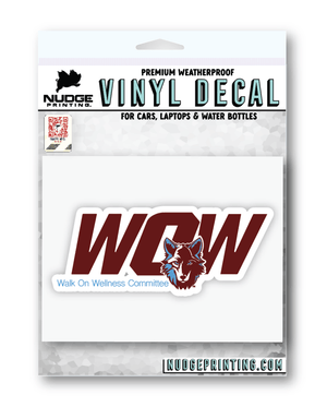 Custom Apparel - Screen Printing - Walk on Wellness - WOW Car Decal - Walk on Wellness - 15066