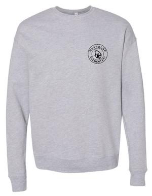 Custom Apparel - Screen Printing - Westwood Back to School - Adult Fleece Drop Shoulder Crewneck Sweatshirt (Grey) - Westwood Back to School - 16415