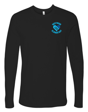 Custom Printed Apparel | Westwood Elementary - Unisex Long Sleeve Tee *White / Black / Baby Blue* - Westwood Elementary - 18177