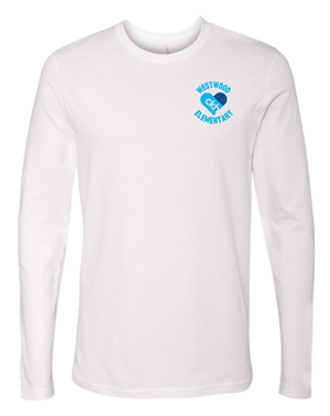 Custom Printed Apparel | Westwood Elementary - Unisex Long Sleeve Tee *White / Black / Baby Blue* - Westwood Elementary - 18177