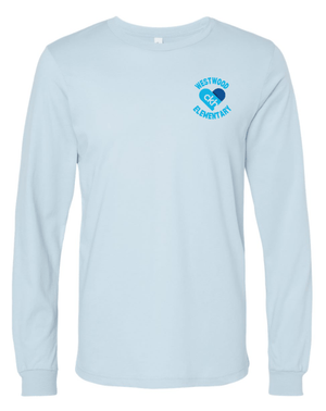 Custom Printed Apparel | Westwood Elementary - Unisex Long Sleeve Tee *White / Black / Baby Blue* - Westwood Elementary - 18177