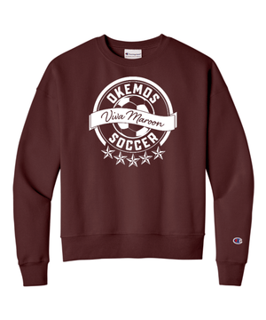 Custom Printed Apparel | Women's Champion Crewneck Sweatshirt | Okemos Boys Soccer - Okemos Boys Soccer