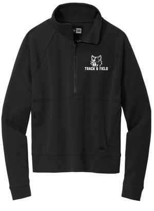 Custom Printed Apparel | Women's Custom 1/2 - Zip Fleece - Black | Okemos Track & Field 2026 - Okemos Track & Field 26 - 19165