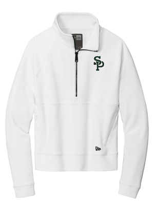 Custom Printed Apparel | Women's Custom 1/2 Zip - White New Era | St. Patrick Baseball/Softball - SP Baseball Softball - 19209/19212