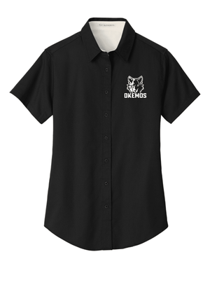 Custom Printed Apparel | Women's Custom Button Up Shirt | Hiawatha Elementary - Hiawatha - 19478