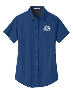 Custom Printed Apparel | Women's Custom Button Up Shirt | Library of Michigan - Library of MI - 19463