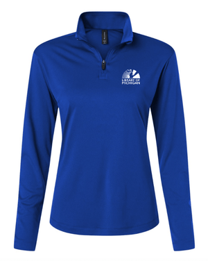 Custom Printed Apparel | Women's Custom Performance 1/4 Zip | Library of Michigan - Library of MI - 19463