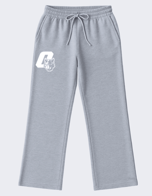 Custom Printed Apparel | Women's Custom Sweatpants - Heather Grey Wide Leg | Cornell Elementary - Cornell - 19125