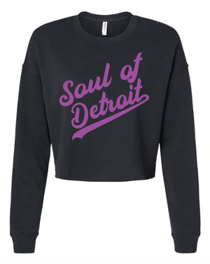Custom Printed Apparel | Women's Custom Sweatshirt - Black Crop Style Crewneck | Soul of Detroit - Soul of Detroit - 19556