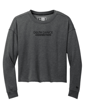 Custom Printed Apparel | Women's Custom Sweatshirt - Black Heather Cropped Crewneck | Delta Dance Connection - DDC - 19306