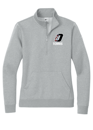 Custom Printed Apparel | Women's Custom Sweatshirt - Grey Nike 1/2 Zip | Okemos Tennis - Okemos Tennis - 19219