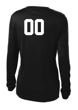 Custom Printed Apparel | Women's Custom T-Shirt - Black Performance Long Sleeve | LA Dragons - LA Dragons - 19284