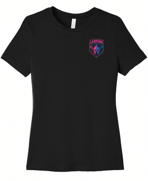 Custom Printed Apparel | Women's Custom T-Shirt - Black Tri - Blend | Lansing Gladiators - Lansing Gladiators - 19512