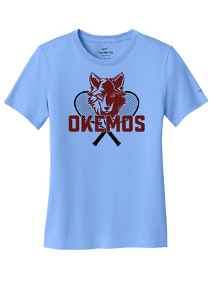 Custom Printed Apparel | Women's Custom T-Shirt - Blue Nike | Okemos Tennis - Okemos Tennis - 19219