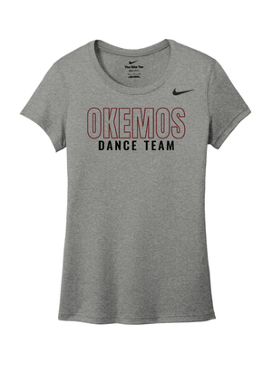 Custom Printed Apparel | Women's Custom T-Shirt - Heather Grey Nike Dri - FIT | OHS Dance Team - OHS Dance Team - 19381
