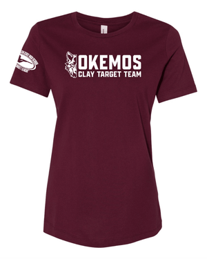 Custom Printed Apparel | Women's Custom T-Shirt - Maroon | Okemos Clay Target Team - Okemos Clay Target - 19202