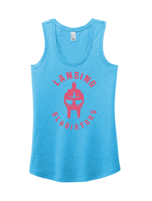 Custom Printed Apparel | Women's Custom Tank Top - Blue Tri - Blend Racerback | Lansing Gladiators - Lansing Gladiators - 19512