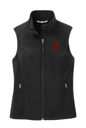 Custom Printed Apparel | Women's Custom Vest - Black Soft Shell | Hiawatha Elementary - Hiawatha - 19349