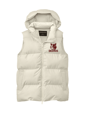 Custom Printed Apparel | Women's Custom Vest - Ivory Puffer - Fabricated Customs
