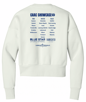 Custom Printed Apparel | Womens Custom White Crewneck | CAAC Event - Block Letter Design - CAAC Event - 19394