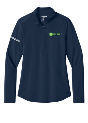 Custom Printed Apparel | Women's Performance Stretch 1/4 Zip - Navy | KUKUI - KUKUI - KUKUI