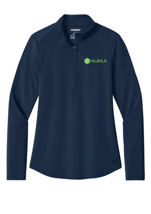 Custom Printed Apparel | Women's Performance Stretch 1/4 Zip - Navy | KUKUI - KUKUI - KUKUI