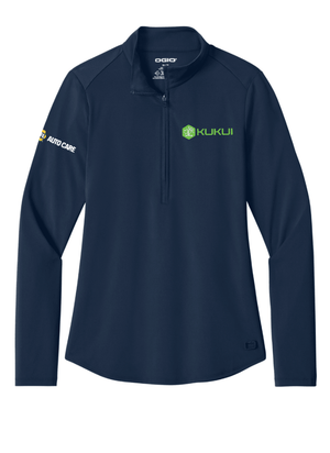 Custom Printed Apparel | Women's Performance Stretch 1/4 Zip - Navy | KUKUI - KUKUI - KUKUI