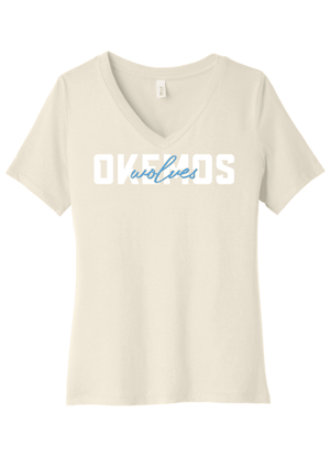 Custom Printed Apparel | Women's Relaxed V-Neck T-Shirt | Cornell Elementary - Cornell - 19720