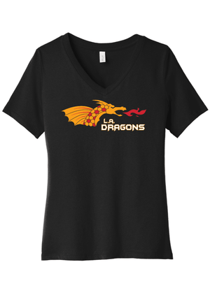 Custom Printed Apparel | Women's Relaxed V-Neck T-Shirt | LA Dragons - LA Dragons - 19946