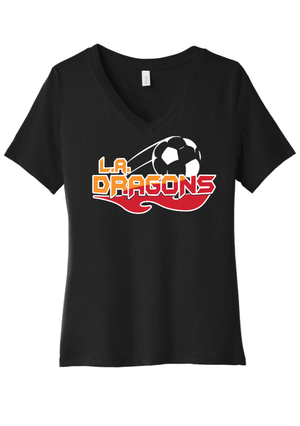 Custom Printed Apparel | Women's Relaxed V-Neck T-Shirt | LA Dragons - LA Dragons - 19946