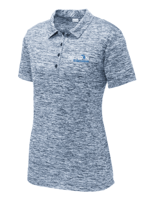 Custom Printed Apparel | Women's Short Sleeve Heather Performance Polo - Electric Navy | Michigan Department of Education - MI Dept of Ed - 19257