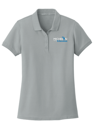 Custom Printed Apparel | Women's Short Sleeve Pique Polo | Michigan Department of Education - MI Dept of Ed - 19257